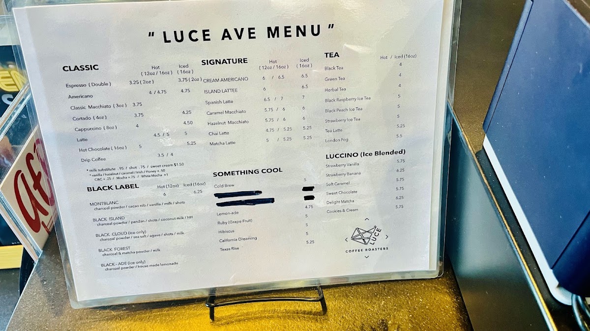 Luce Coffee Roasters Menu - Image 4
